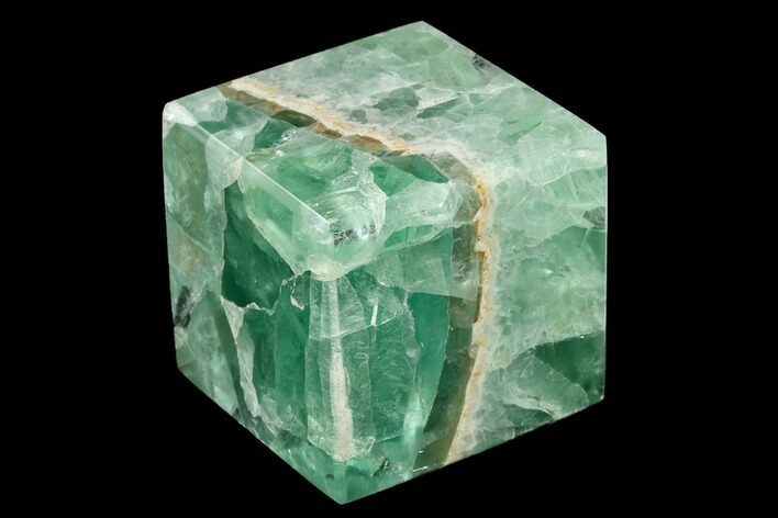 Polished Green Fluorite Cube - Mexico #153394